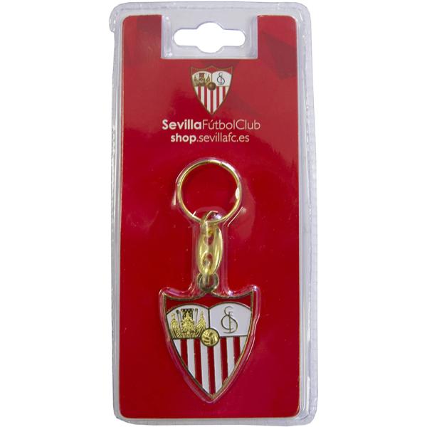 Llavero de metal Sevilla Futbol Club con forma de escudo