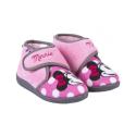 Zapatillas De Casa Media Bota Minnie Mouse Niña Rosas Lunares