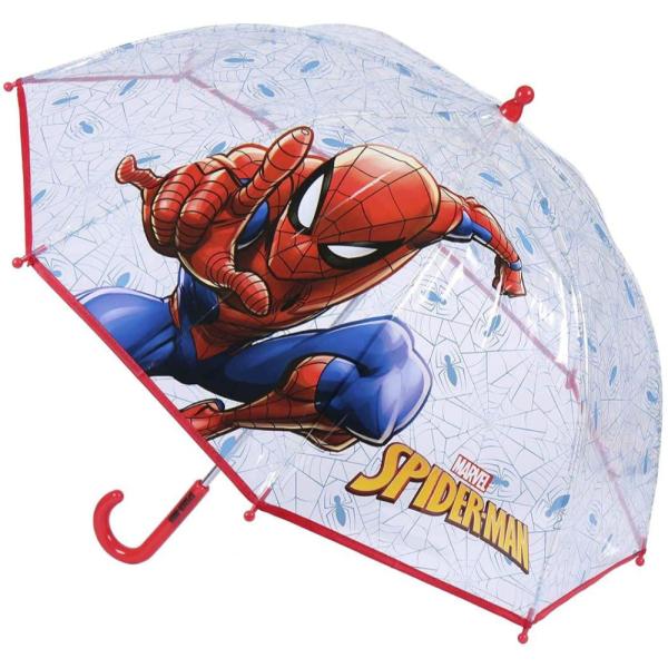 Paraguas Transparente Spiderman Rojo Spider