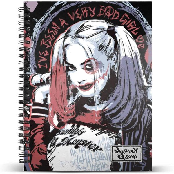 Cuaderno Harley Quinn Crazy A4 Con Hojas Cuadriculadas