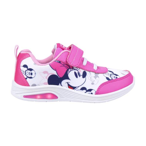 Zapatillas Deportivas Con Luces Minnie Mouse Happy Niña Rosas Estampadas