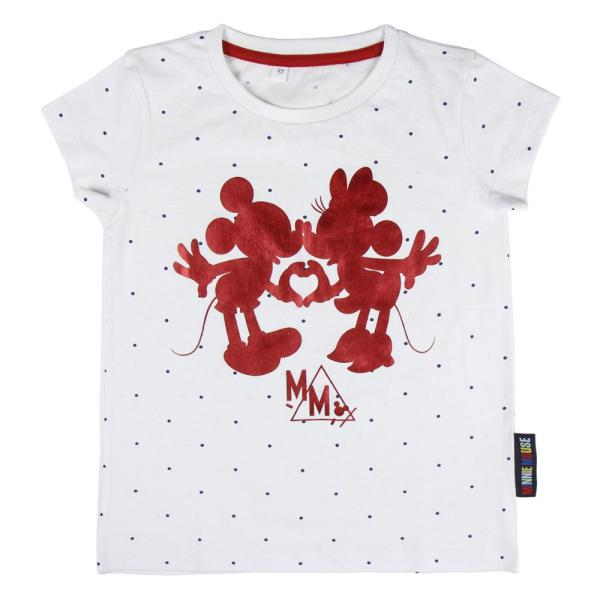 Camiseta De Manga Corta Minnie Mouse Kiss Niña