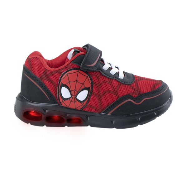 Zapatillas Deportivas con Luces Spiderman Face Rojo y Gris Niño