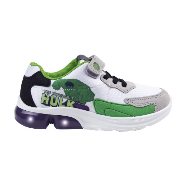 Zapatillas Deportivas con Luces Hulk Blanco y Verde Niño
