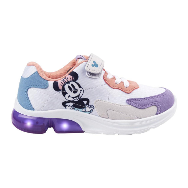 Zapatillas Deportivas con Luces Minnie Mouse Blanco Colores Niña