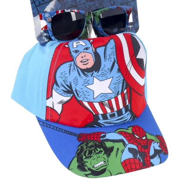 Set Gorra y Gafas Avengers y Spiderman Niño