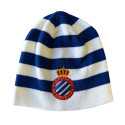 Gorro RCD Espanyol Blanco y Azul Rayas Adulto