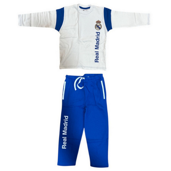 Pijama de Manga Larga Real Madrid Azul y Blanco