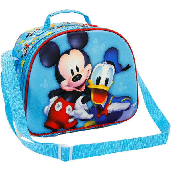 Bolsa Portaalimentos 3D con Correa Bandolera Mickey Mouse Cheerful
