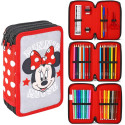 Plumier Triple Minnie Mouse Rojo Lunares