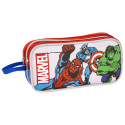 Estuche Portatodo Doble Avengers Gris y Rojo