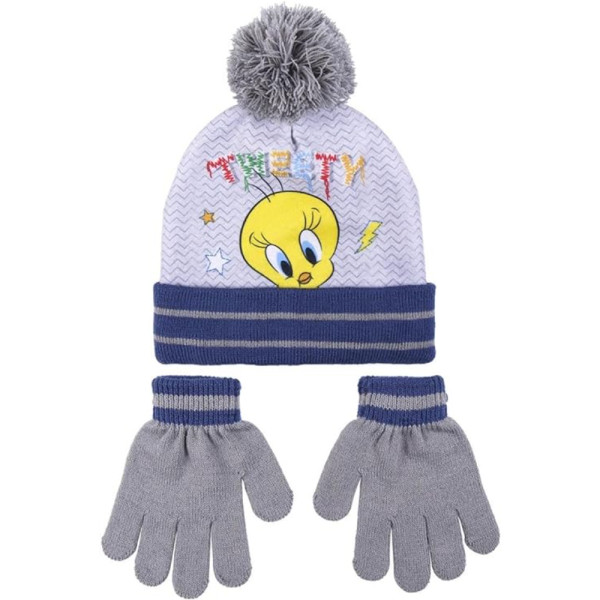 Set de Invierno Guantes y Gorro con Pompón Looney Tunes Tweety Infantil
