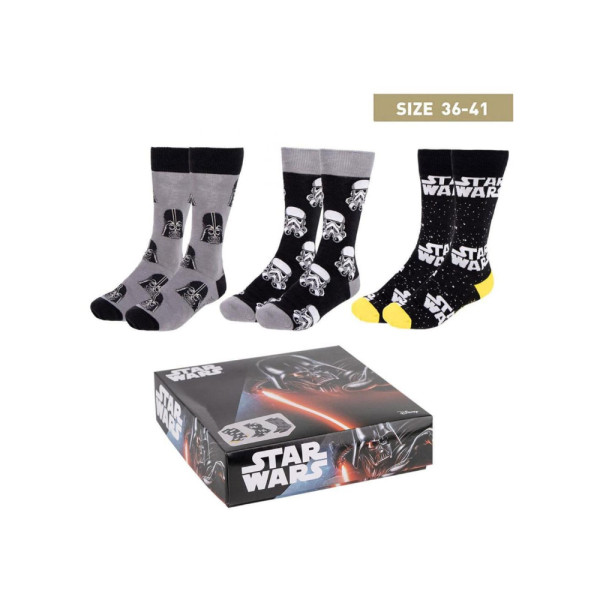 Pack 3 Calcetines en Caja Regalo Star Wars Mujer