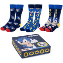 Pack 3 Calcetines en Caja Regalo Sonic Hombre