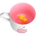 Taza Snoopy con Figurita 3D Caseta Rosa 320 ML