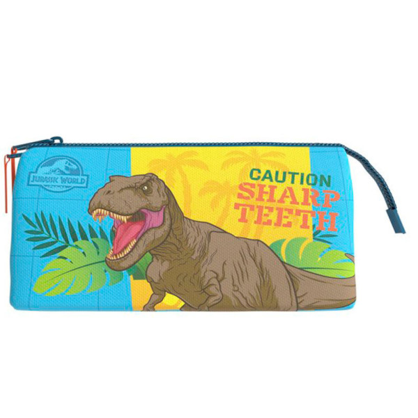 Estuche Portatodo Triple Jurassic World Caution