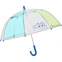 Paraguas Perletti Transparente Cool Kids Verde y Azul