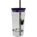 Vaso de Plástico con Pajita Minnie Mouse Morado 540 ML