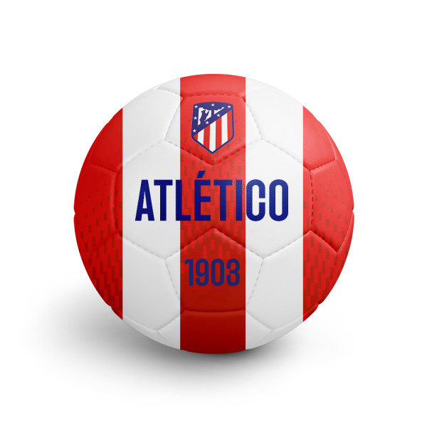 Balón Atlético de Madrid Grande Blanco Rayas Rojas 