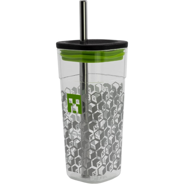 Vaso de Plástico con Pajita Minecraft 540 ML