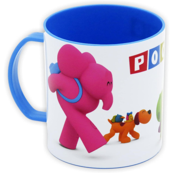 Taza de Plástico Pocoyó Blanca y Azul 400 ML