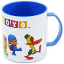 Taza de Plástico Pocoyó Blanca y Azul 400 ML
