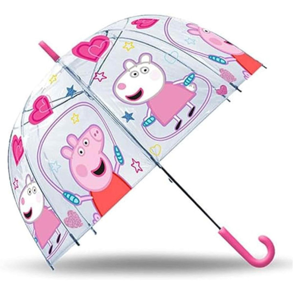 Paraguas Campana Transparente Peppa Pig Hearts