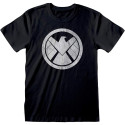 Camiseta Hombre Avengers Shield Logo Distressed Negro