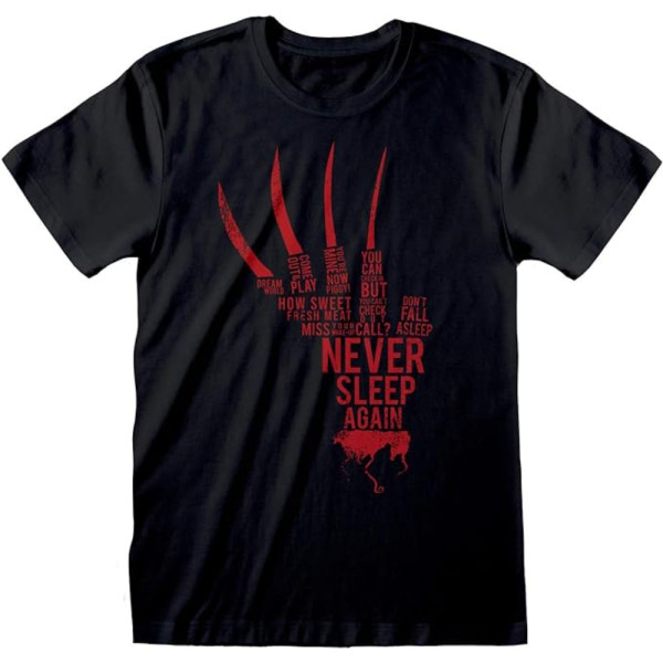 Camiseta Hombre Pesadilla en Elm Street Glove Text Negro