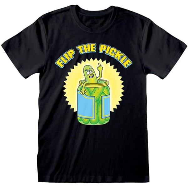 Camiseta Hombre Rick&Morty Flip The Pickle Negro