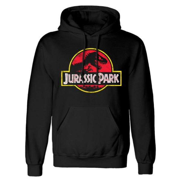 Sudadera Hombre Jurassic Park Logo Clásico Negra