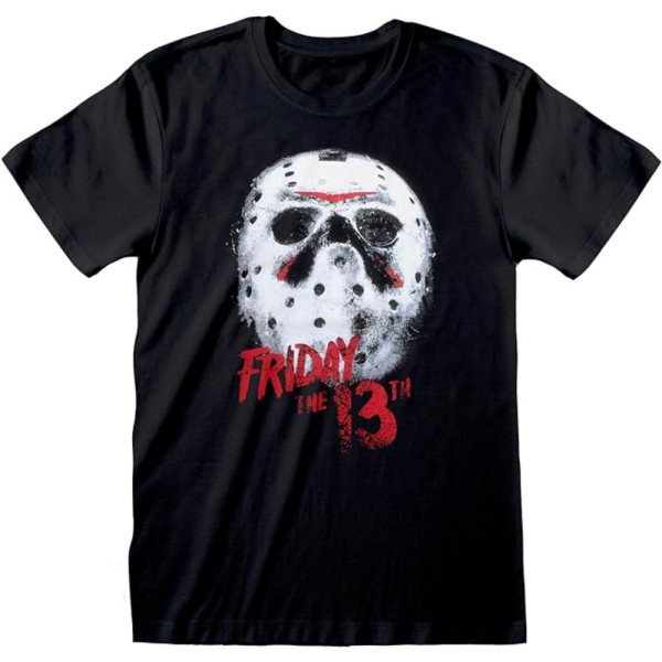 Camiseta Hombre Viernes 13 White Mask Negro