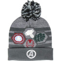 Gorro con Pompón Avengers Patches Gris Niño