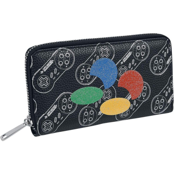 Cartera Billetera Nintendo Snes Negra