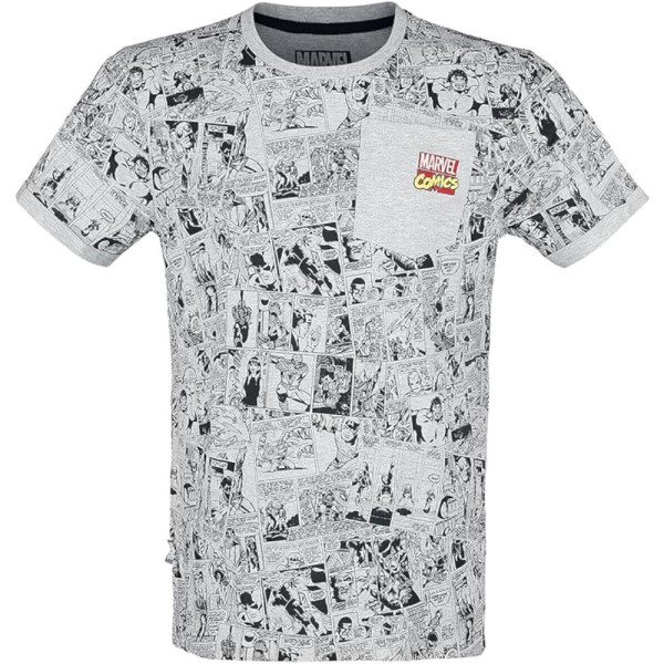 Camiseta Hombre Marvel Comics con Bolsillo