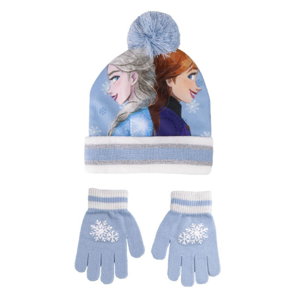 Set de Invierno Guantes y Gorro con Pompón Frozen Sparkles Infantil