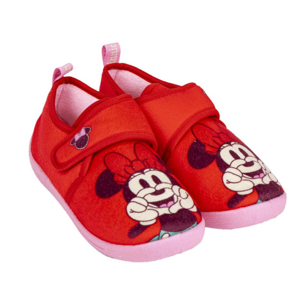 Zapatillas de Casa Francesita Velcro Minnie Mouse Rojo Niña