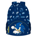 Mochila Escolar Sonic Here Azul Marino