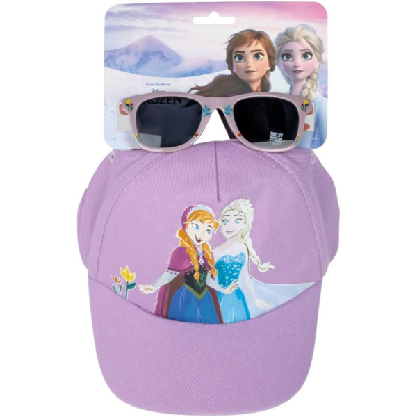 Set Gorra y Gafas Frozen Lila Niña