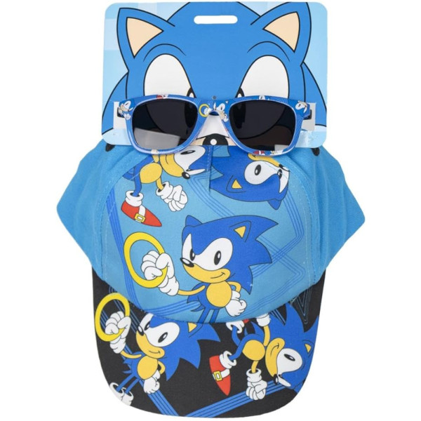 Set Gorra y Gafas Sonic Azul Rings Niño