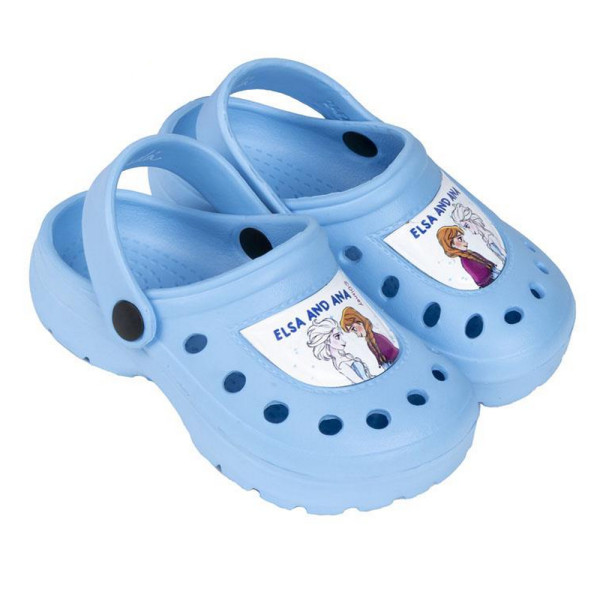 Zuecos Clogs Frozen Elsa y Ana Azul Claro Niña