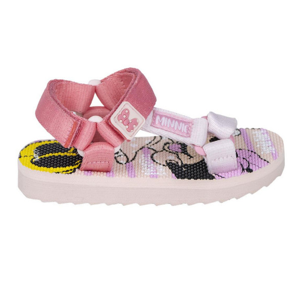 Sandalias Casual Velcro Minnie Mouse Rosas Niña