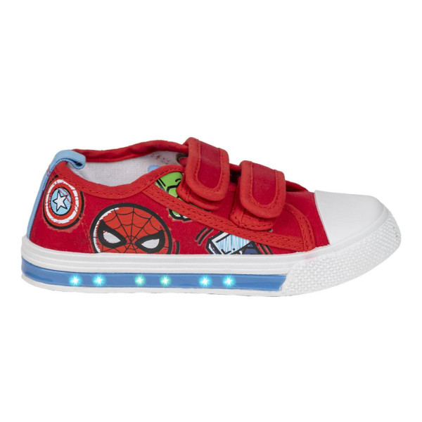 Zapatillas de Luces de Loneta Avengers Rojas Niño