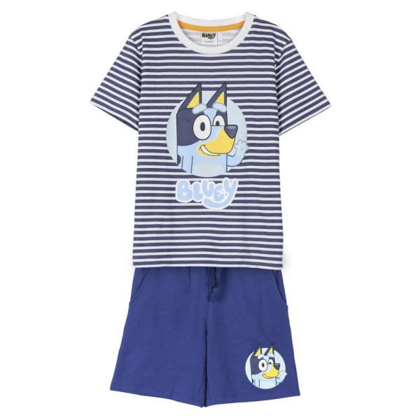 Pijama Manga Corta Bluey Rayas Niño
