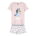 Pijama Manga Corta Bluey Rosa Niña