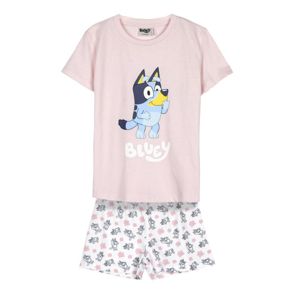 Pijama Manga Corta Bluey Rosa Niña