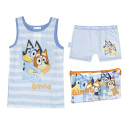Pijama de Tirantes Bluey Rayas Azules con Neceser Niño