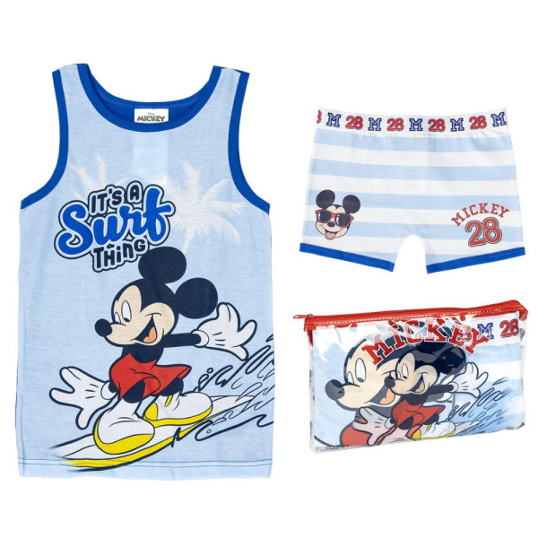 Pijama de Tirantes Mickey Mouse Its a Surf Thing con Neceser Niño