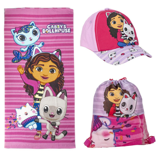 Pack Infantil de Verano La Casa de Muñecas de Gabby Toalla Saco y Gorra