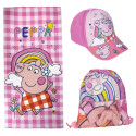 Pack Infantil de Verano Peppa Pig Toalla Saco y Gorra